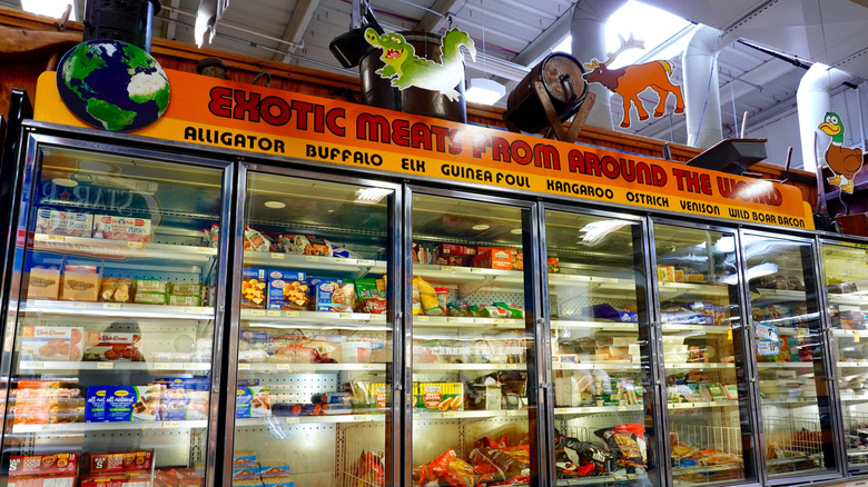 exotic meat case at Jungle Jim's