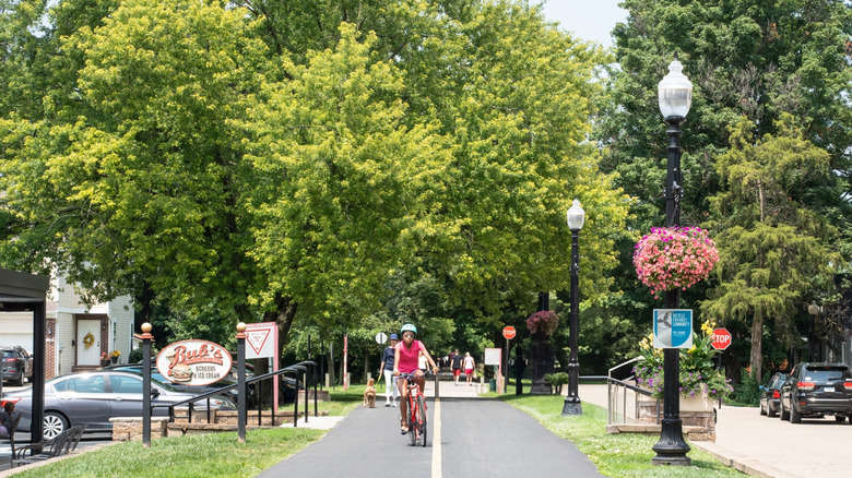 A person biking in Carmel