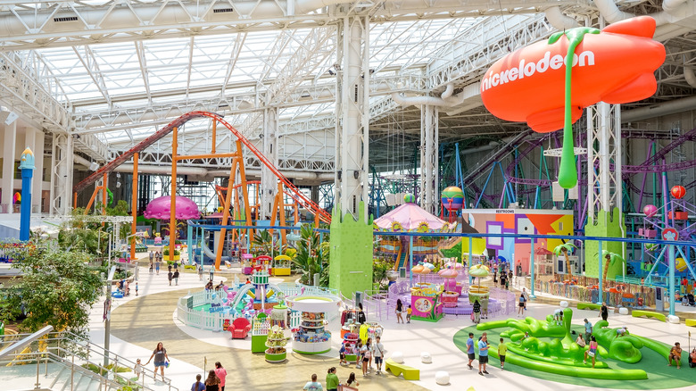 Rides at the Nickelodeon Universe indoor theme park