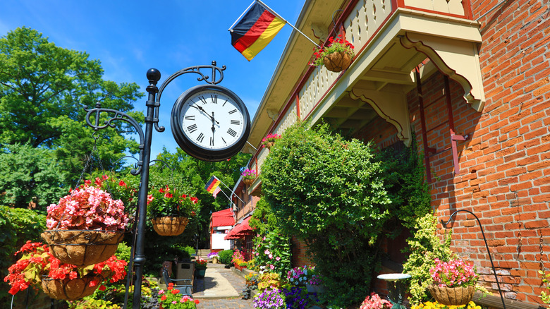 Garden with German flag in German Village, Columbus