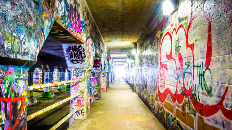 Graffiti inside Krog Street Tunnel