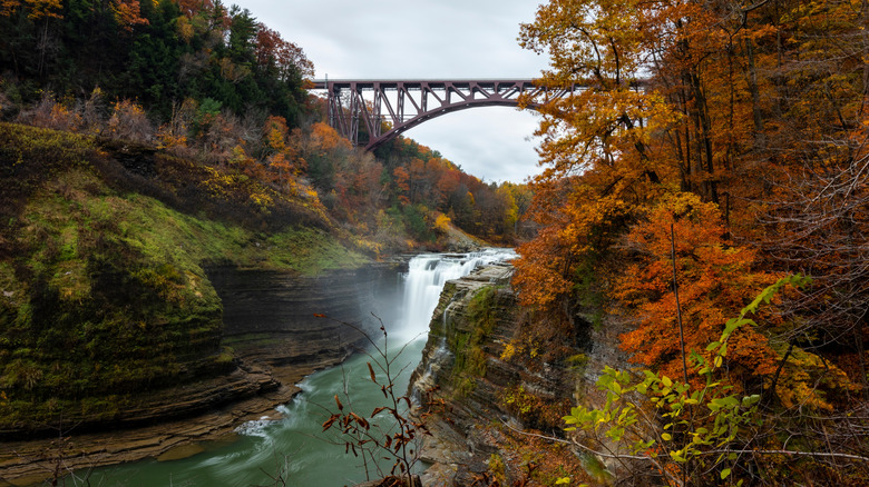 Letchworth State Park gorge bridge