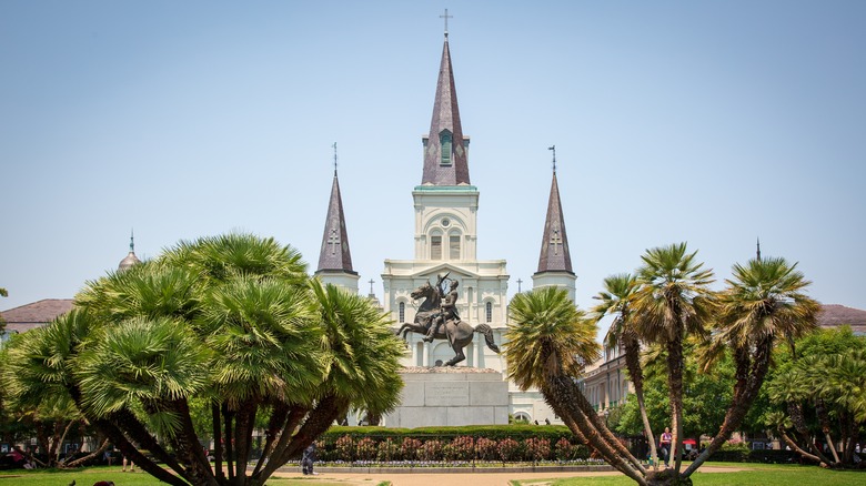 Andrew Jackson statue at the St. Louis Cathedral in New Orleans