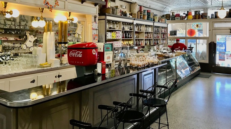 The interior of Schimpff's Confectionery, a family-owned candy store in Jeffersonville, Indiana