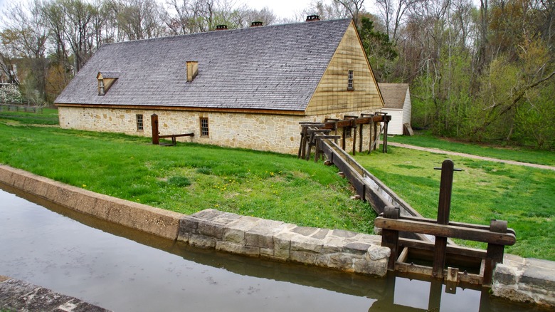 Distillery leading toward canal at Washington's Mount Vernon, Virginia