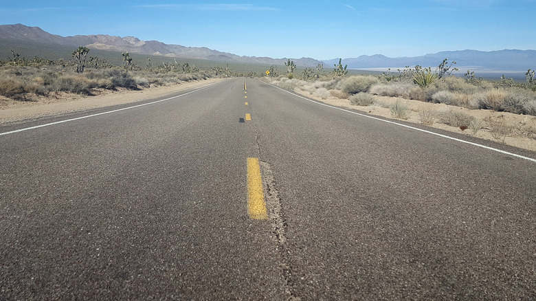 California highway through desert