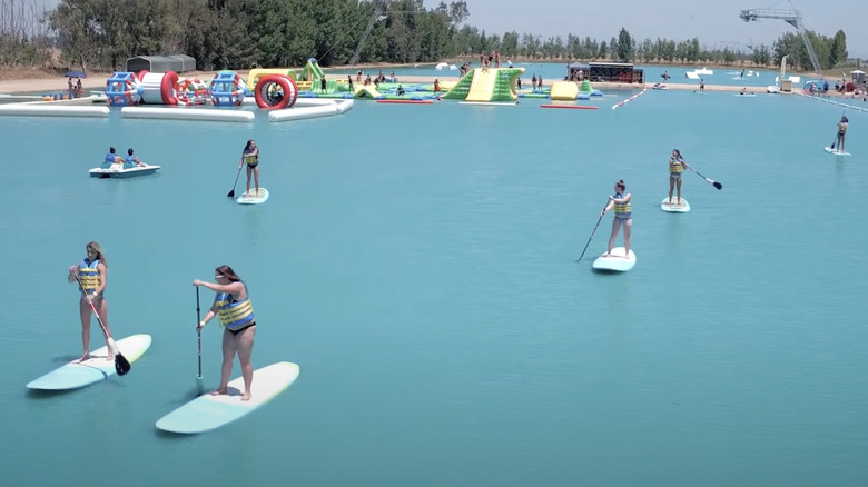 Paddleboarding at Wake Island Waterpark