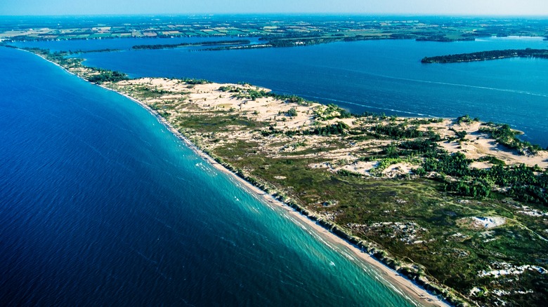 Aerial of Sandbanks Provincial Park