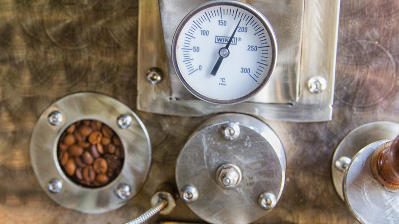 close up of coffee beans at Juayua roastery in El Salvador