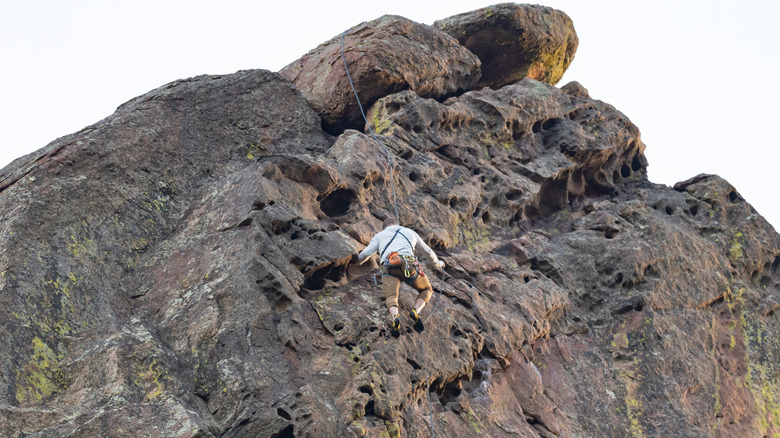 Climber at Eldorado Canyon State Park in Colorado