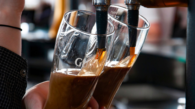 Guinness poured in the Gravity Bar inside the Guinness Storehouse, Dublin