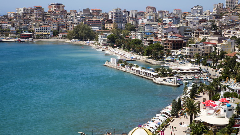 The promenade in Saranda, in the Albanian Riviera