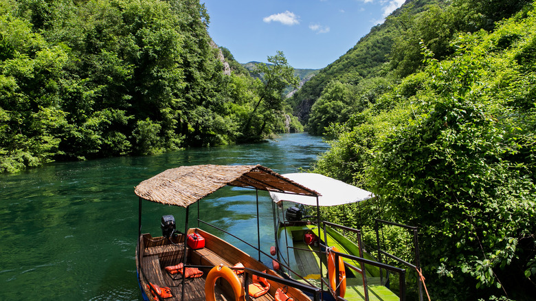 Boat in Matka Canyon Macedonia