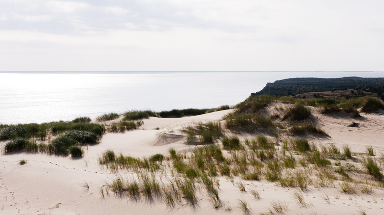 Empty sand dunes overlooking the sea in Klaipėda