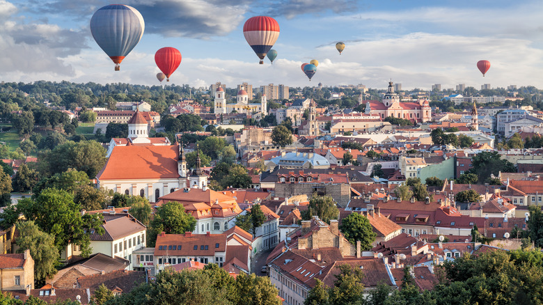 Hot air balloons over Vilnius