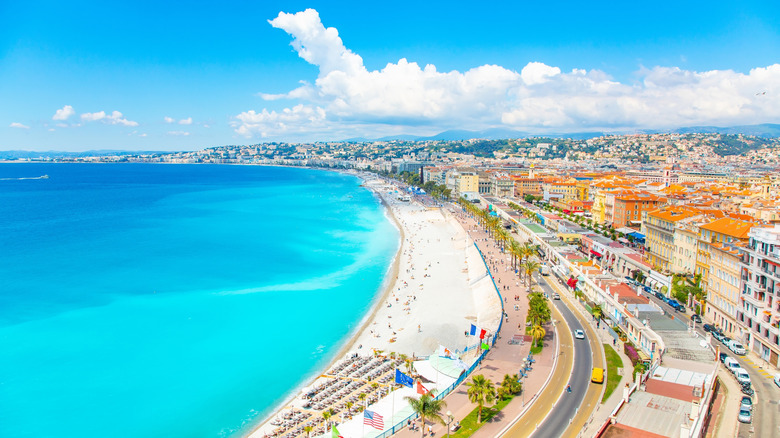 Aerial view of Nice, France's coastline