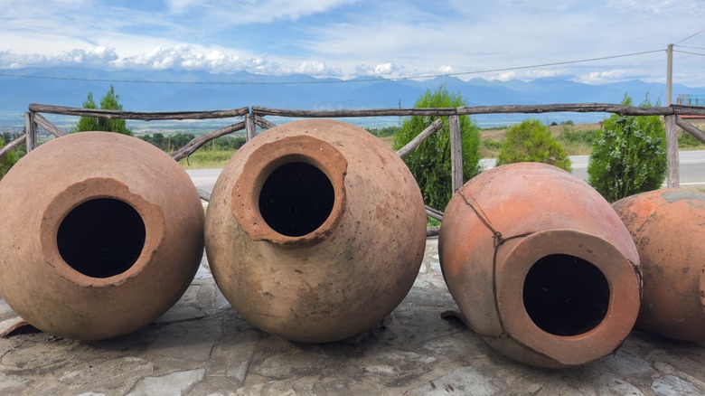 four traditional qvevri vessels