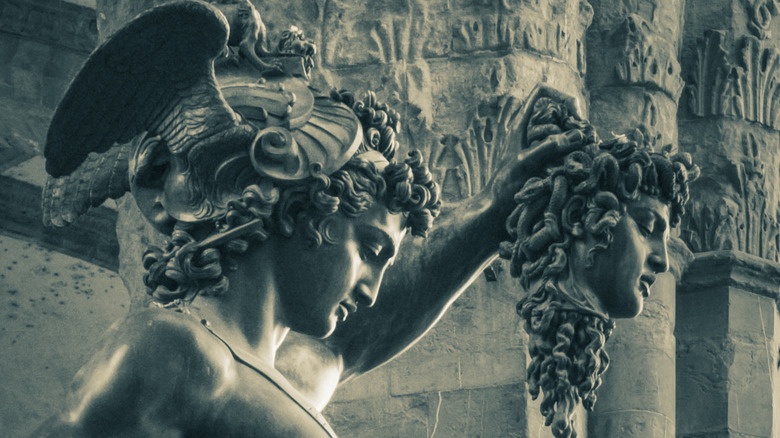 Perseus holding the head of Medusa