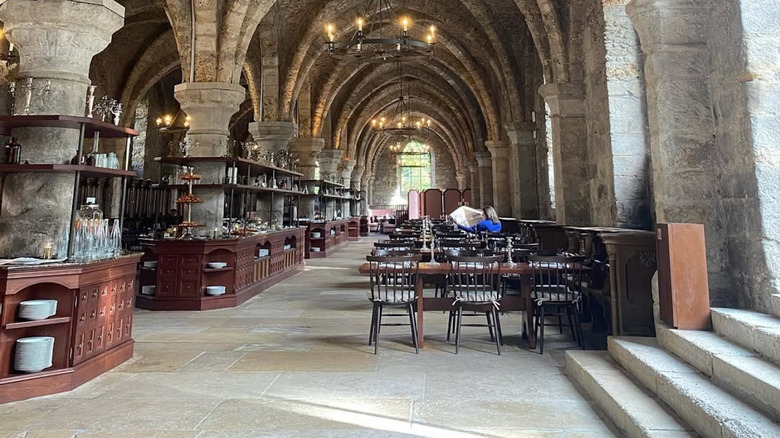 Inside Le Refectoire des Moines, a restaurant at the Abbaye des Vaux-de-Cernay