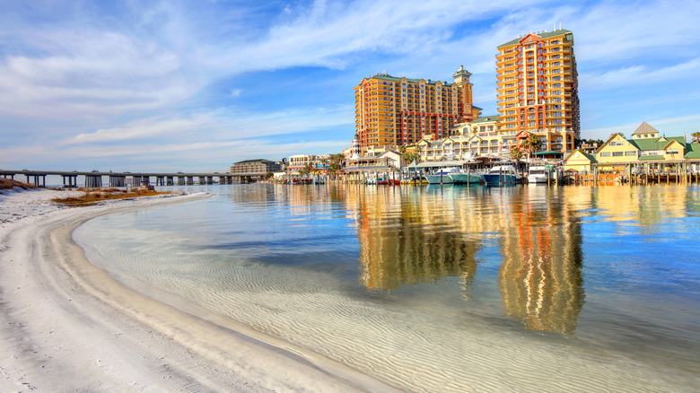 shot of Destin Florida across the water