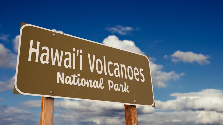 Sign for Hawaii Volcanoes National Park