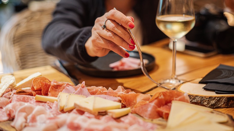 A charcuterie board for aperitivo