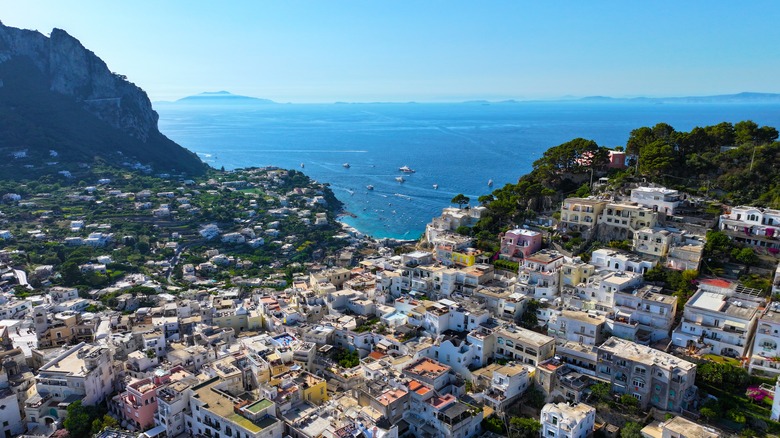 Aerial view of the Italian island of Capri