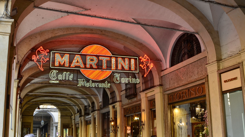 Neon Martini sign at Caffè Torino