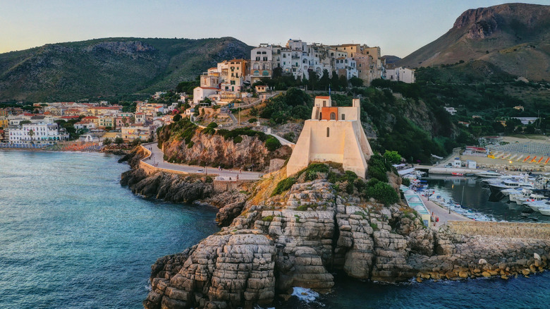 Aerial view of Sperlonga, Italy