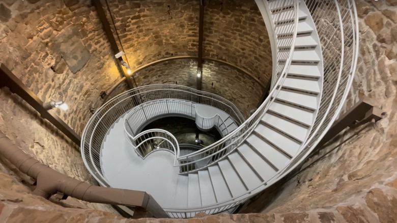 Spiral staircase in the Big Well in Greensburg, Kansas