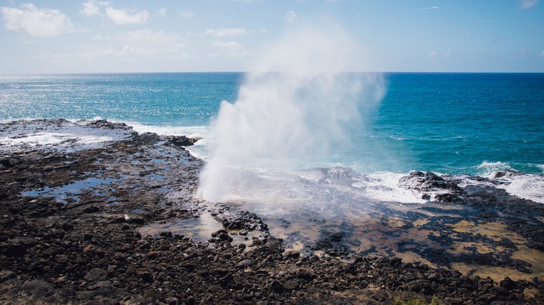 View of Spouting Horn in Kauai