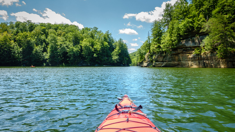 Kayak on the water at Grayson Lake State Park