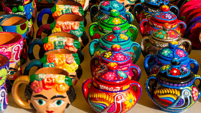 colorful goods at a stall at the Mercado Artesanal de Tepoztlán