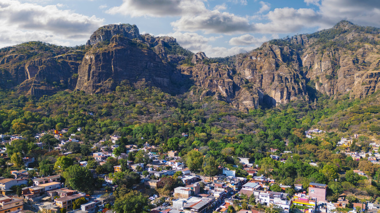 aerial view of Tepoztlán, Mexico