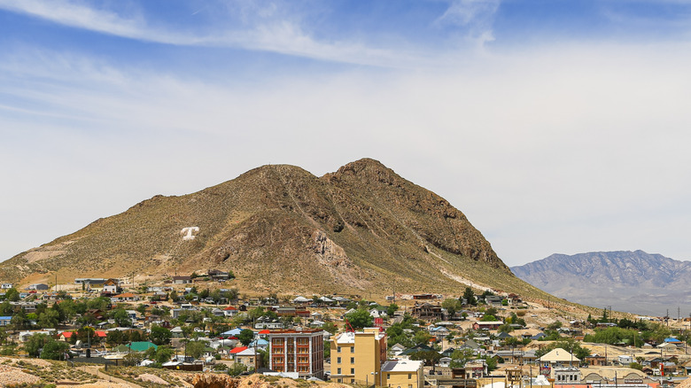 Aerial view of Tonopah, Nevada and surrounding desert landscape