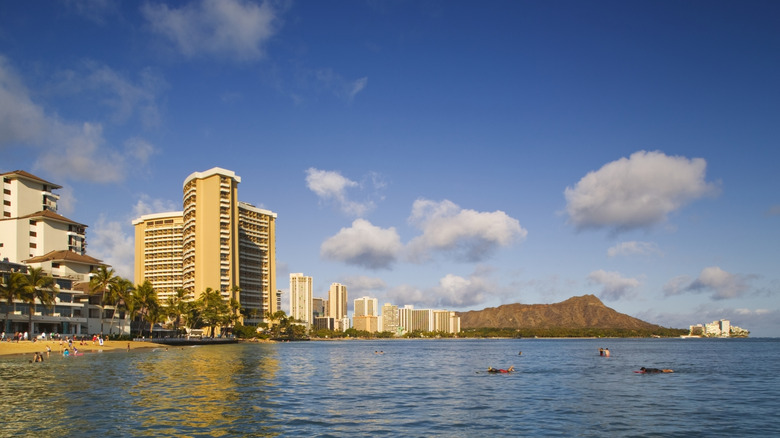 View of Diamond Head from Fort DeRussy Beach