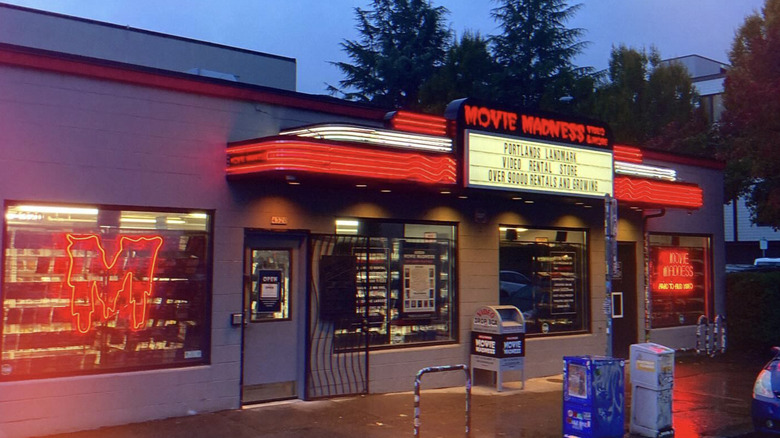 Storefront of Movie Madness in Portland, OR