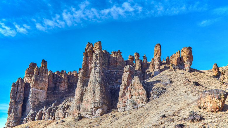 Unique rock formations in the John Day Fossil Beds