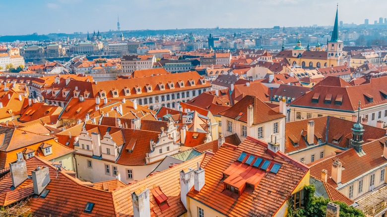 Aerial view of Prague