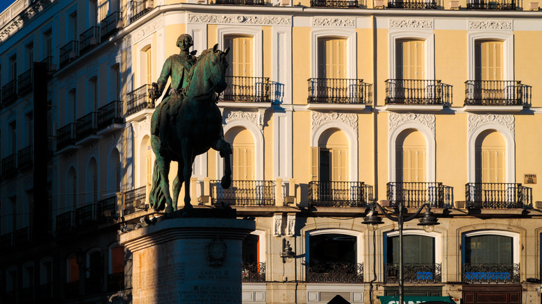 King Charles III monument in Puerta del Sol, Madrid, Spain