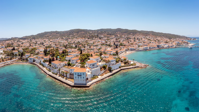 Aerial shot of Spetses town