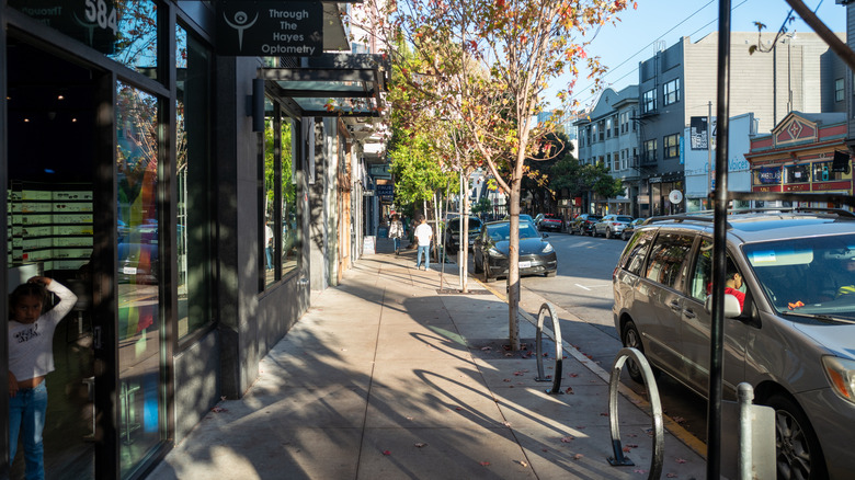 Hayes Valley store-lined street