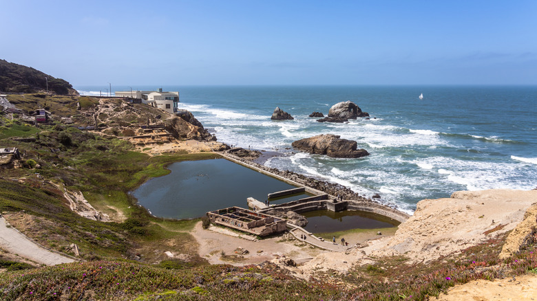 The Sutro Baths at the Lands End lookout point on the San Francisco coast.