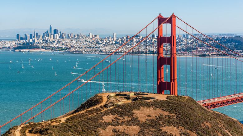 View of San Francisco and Golden Gate Bridge