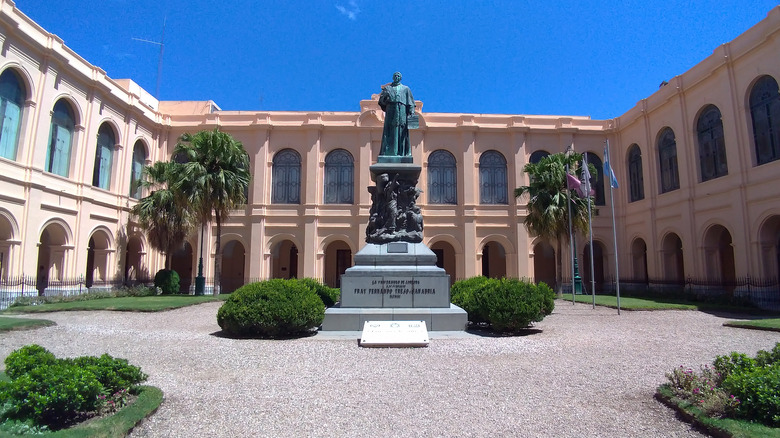 Jesuit Block architecture and statue in Córdoba