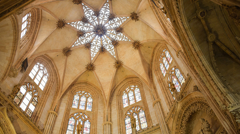 A ceiling inside the Burgos Cathedral in Burgos, Spain