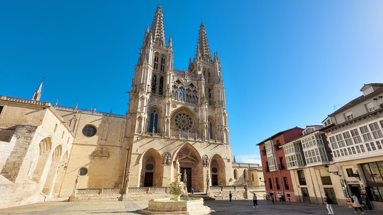 The facade of Burgos Cathedral in Burgos, Spain