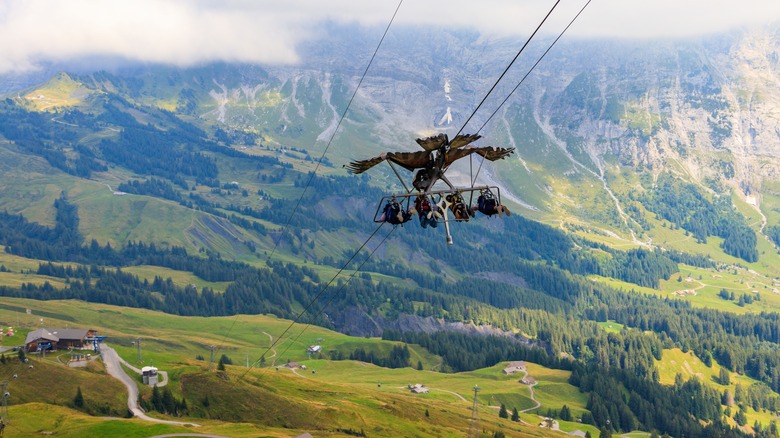 First Glider zipline in Grindelwald, Switzerland