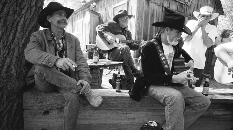 pickers playing music in Luckenbach