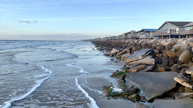 Surfside Beach, Texas's rocky shore